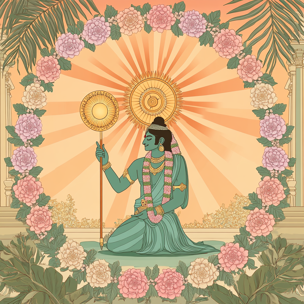 Vishnu And The Spinning Chakra Garden DIY paint by numbers