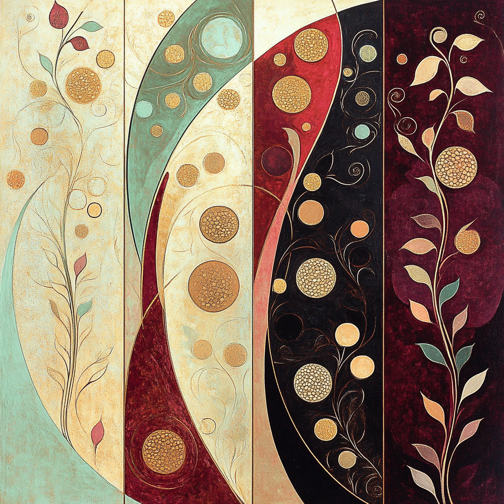 Gustav Klimt Inspired Symphony Of Seasons In Ornamental Bloom DIY paint by numbers