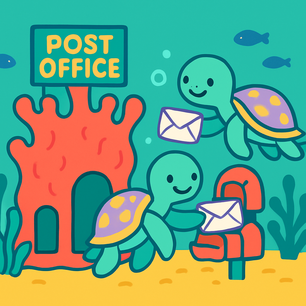 Coral Reef Post Office Run By Sea Turtles DIY paint by numbers