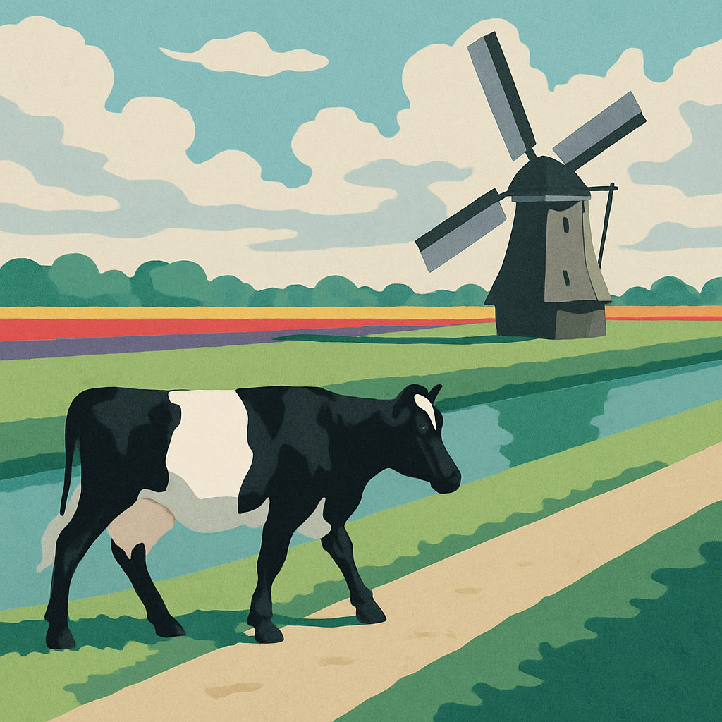 Windmill Shadow Cow Drift DIY paint by numbers