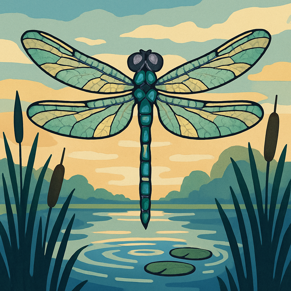 Kaleidoscope Marsh Dragonfly Painting by numbers kit
