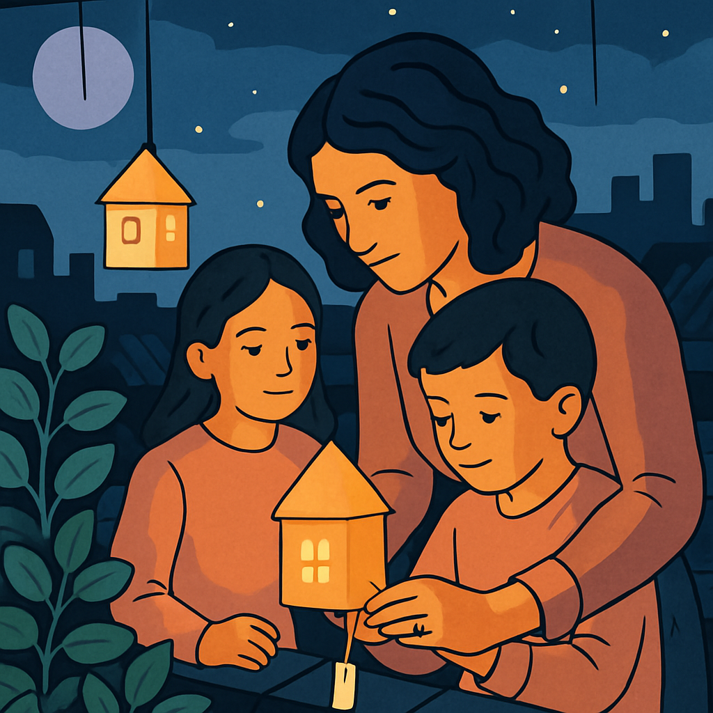 Paper Lanterns For Mother painting number kit