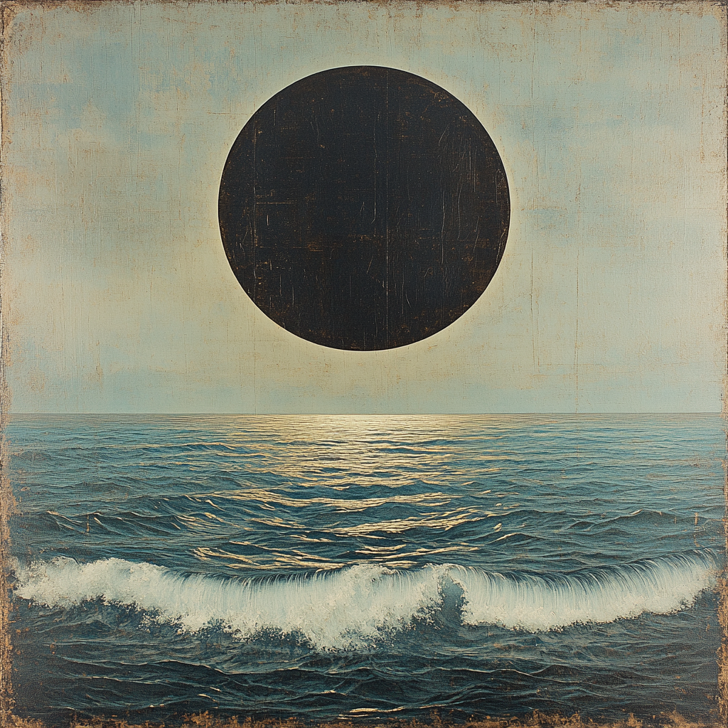 Michelangelo Inspired Eclipse Over Marble Oceans Numbered painting kits