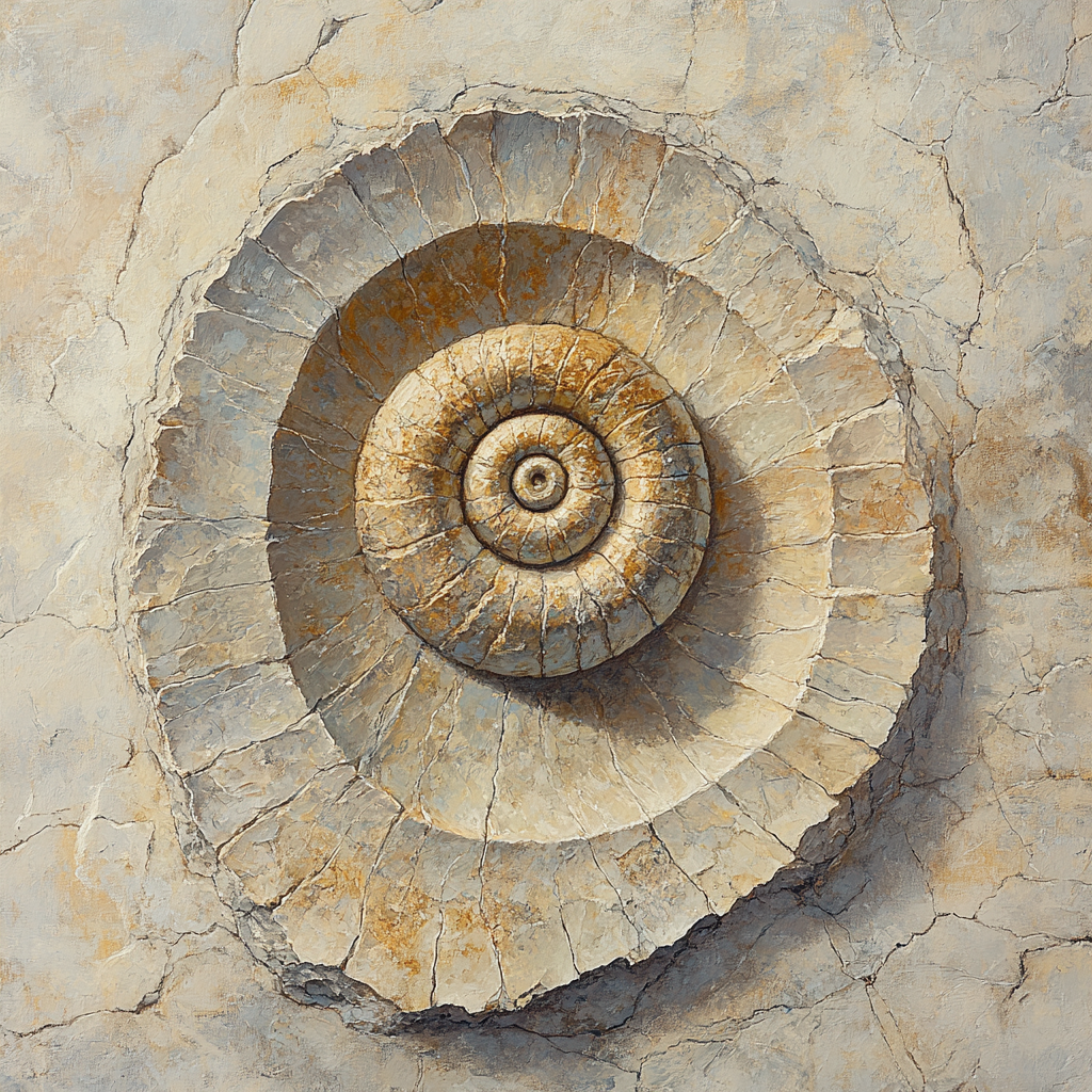 Leonardo Da Vinci Inspired Fossil Spiral And Riverstone Strata Painting by numbers kit