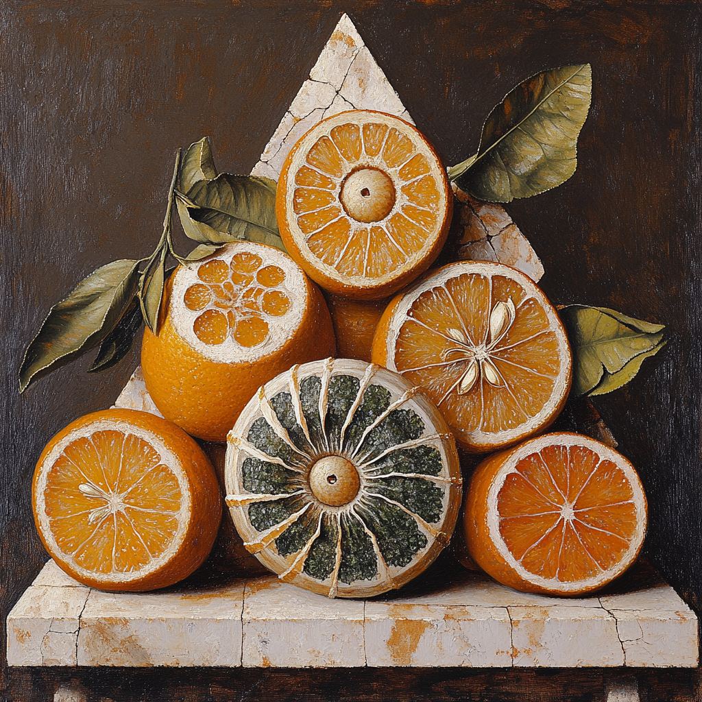 Michelangelo Inspired Fossil Garden Of Spiral Citrus Paint by numbers kits