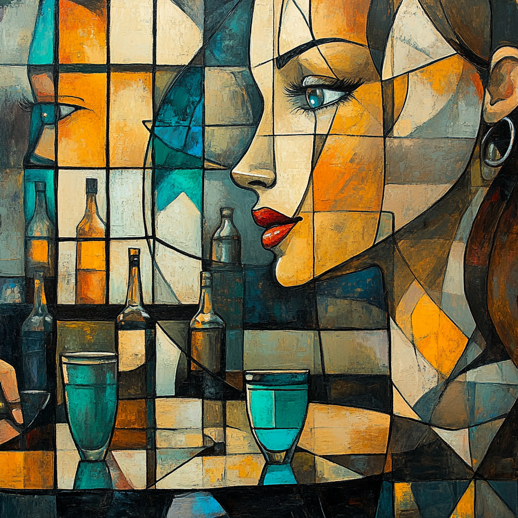 Pablo Picasso Inspired Cafe Conversations Paint by numbers art