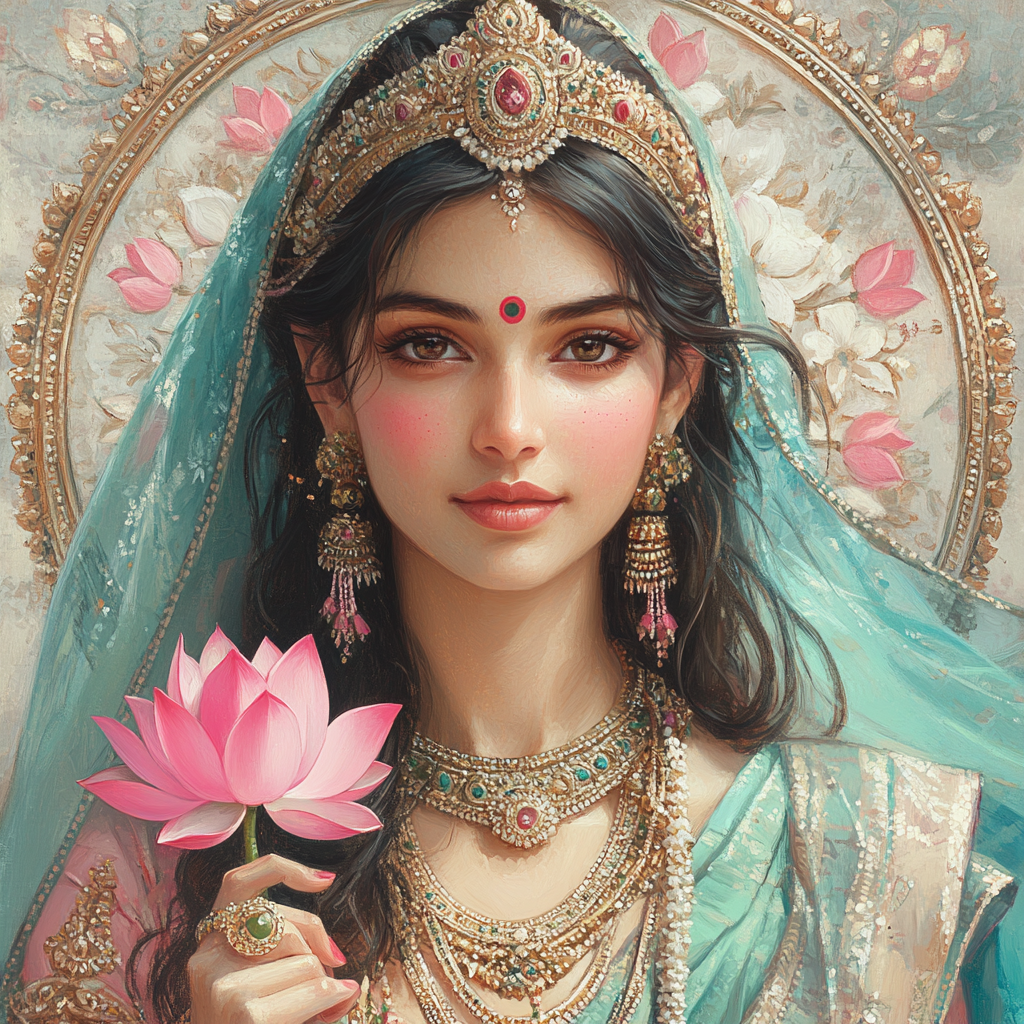 Lotus Crown Parvati Portrait painting number kit