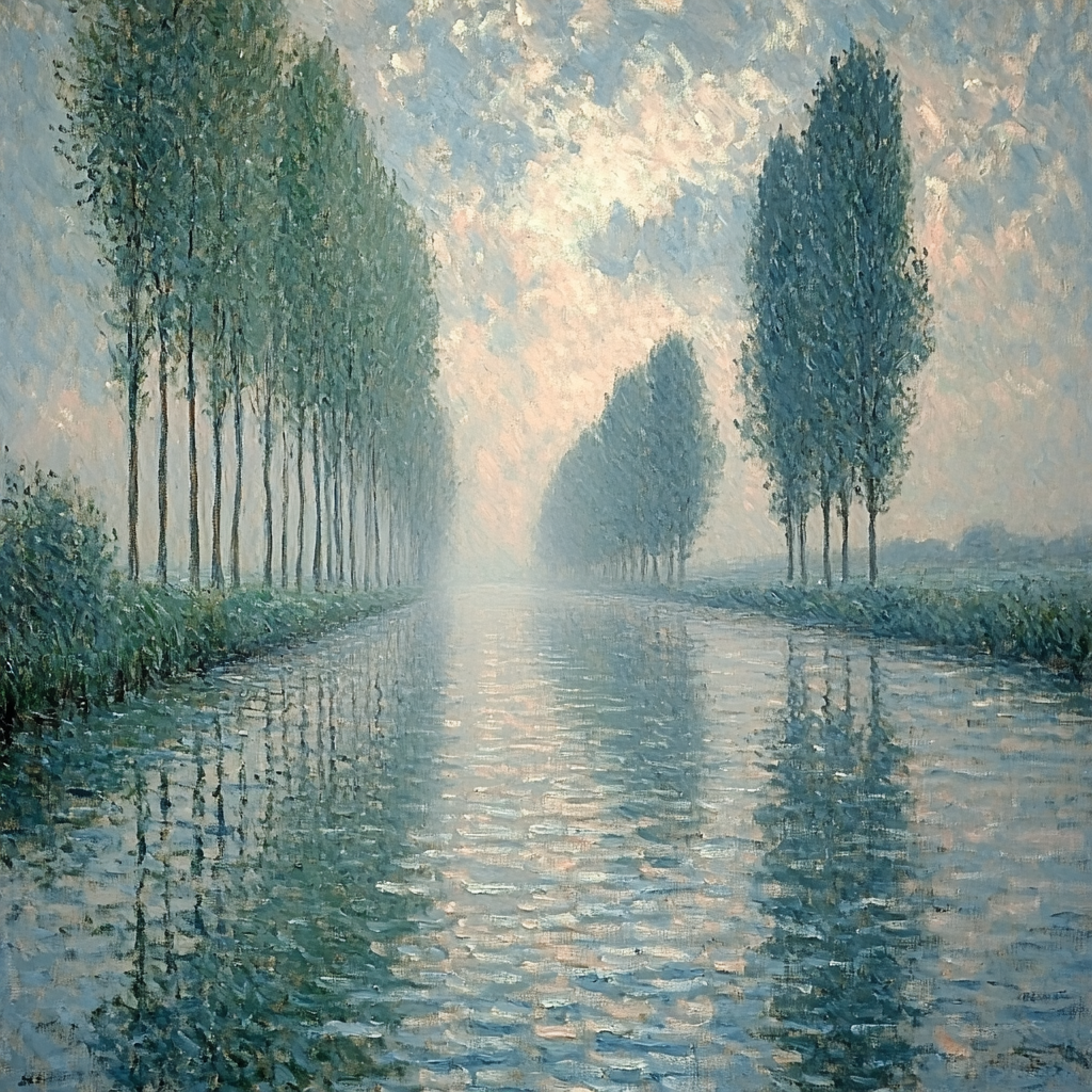 Claude Monet Inspired Silver Poplars After Rain DIY paint by numbers