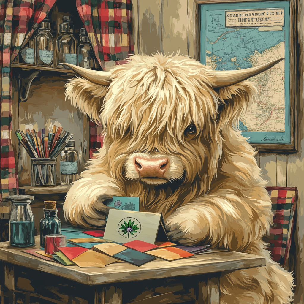 Highland Cow Postcard Studio Paint by numbers kits