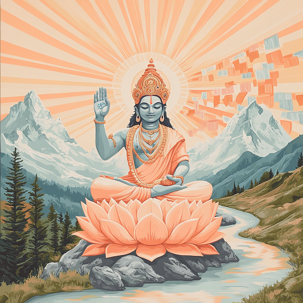 Brahma Mountain Summit Dawn Invocation paint by numbers