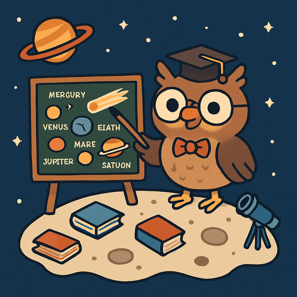 Comet Classroom Owl Number painting