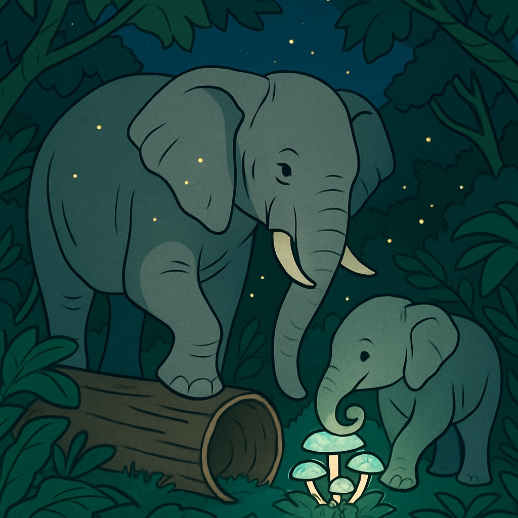 Elephant Moonlit Canopy Drumlight Painting by numbers kit