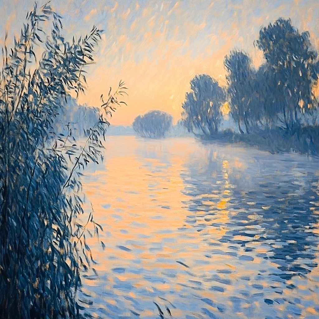 Claude Monet Inspired Lavender River Morning Paint by numbers kits