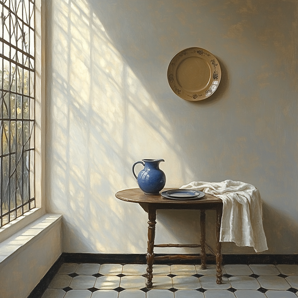 Johannes Vermeer Inspired Lapis Light On Delft Tiles paint by numbers