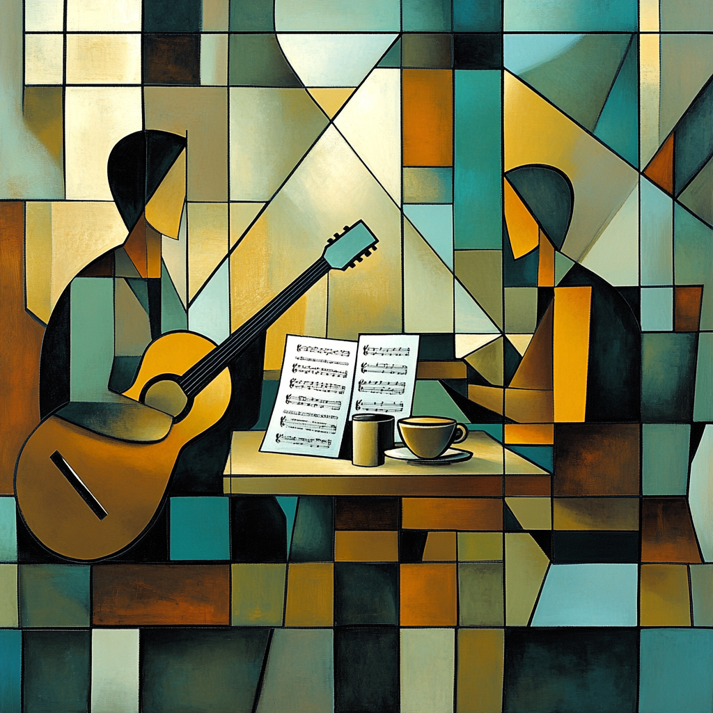 Pablo Picasso Inspired Cafe Musicians paint by numbers
