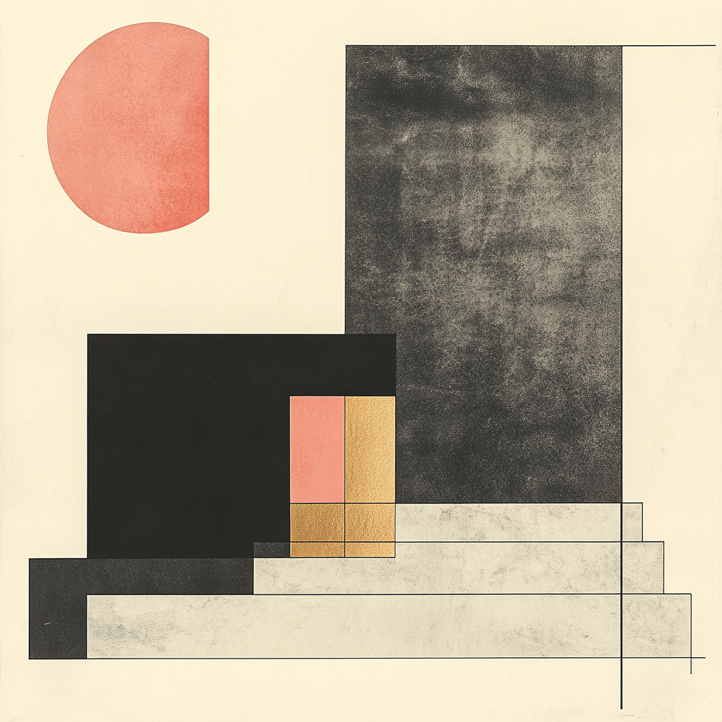 Kazimir Malevich Inspired Event Horizon Silence Grid Number painting