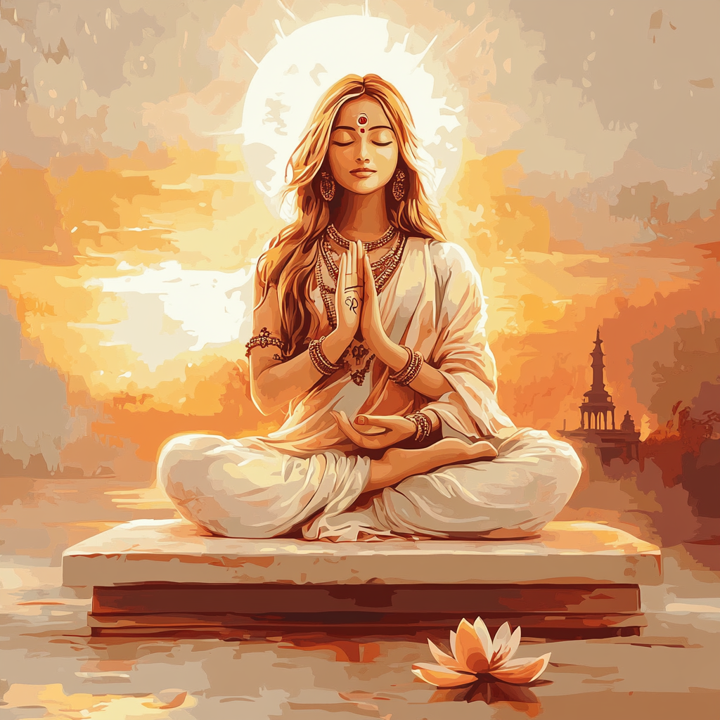 Parvati In The Rose Gold Dawn Meditation Paint by numbers art