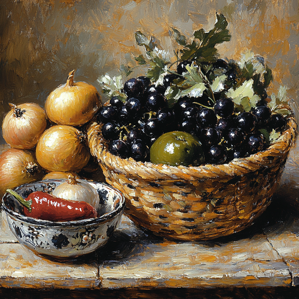 Diego Velázquez Inspired Market Produce In Earth Tones Numbered painting kits