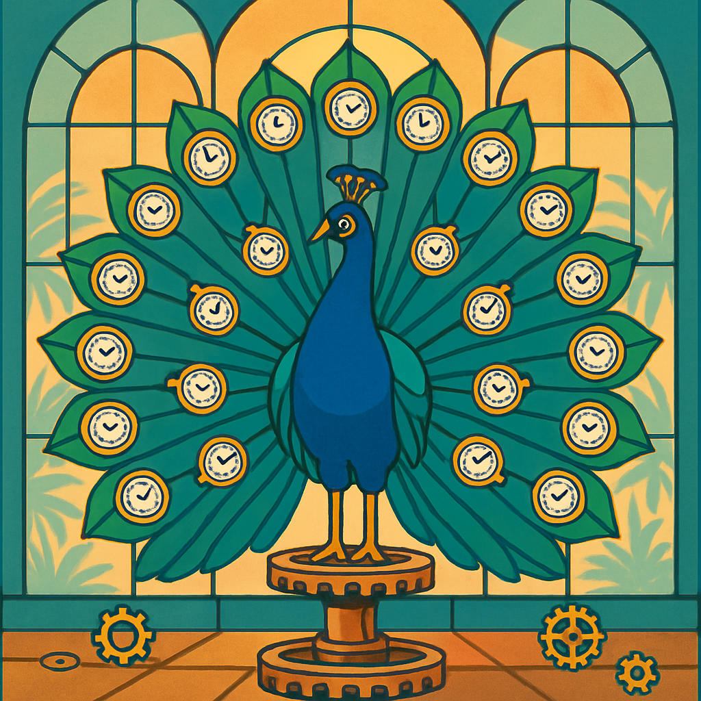 Clockwork Peacock Conservatory paint by numbers