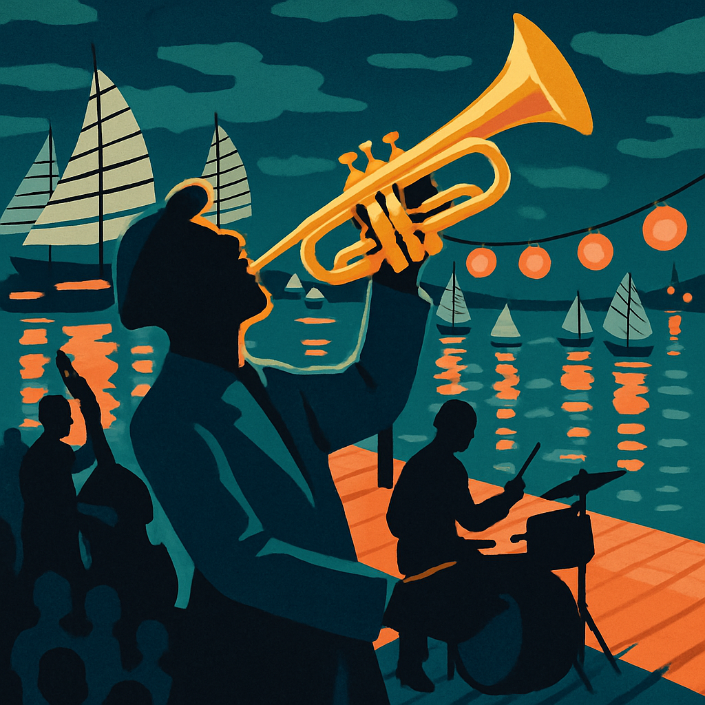 Jazz Neon-Tide Harbor Parade Number painting