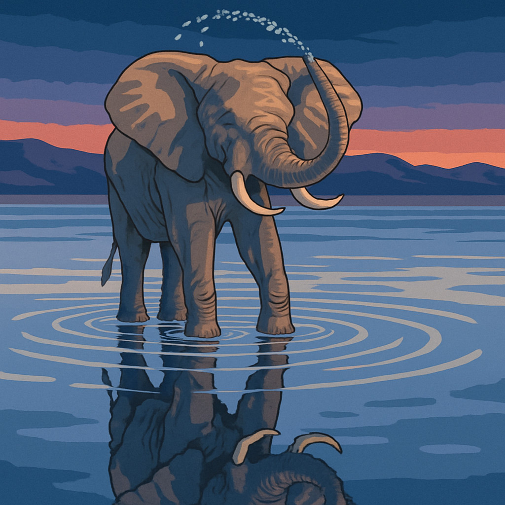 Desert Salt Mirror With Elephant Sentinel paint by color