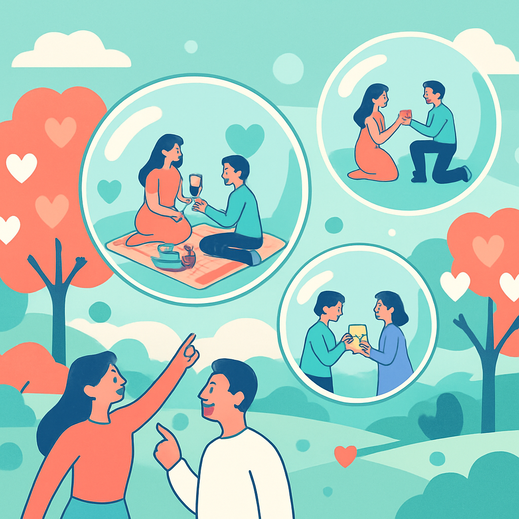 Bubble Planet Valentines Day Park Paint by numbers art