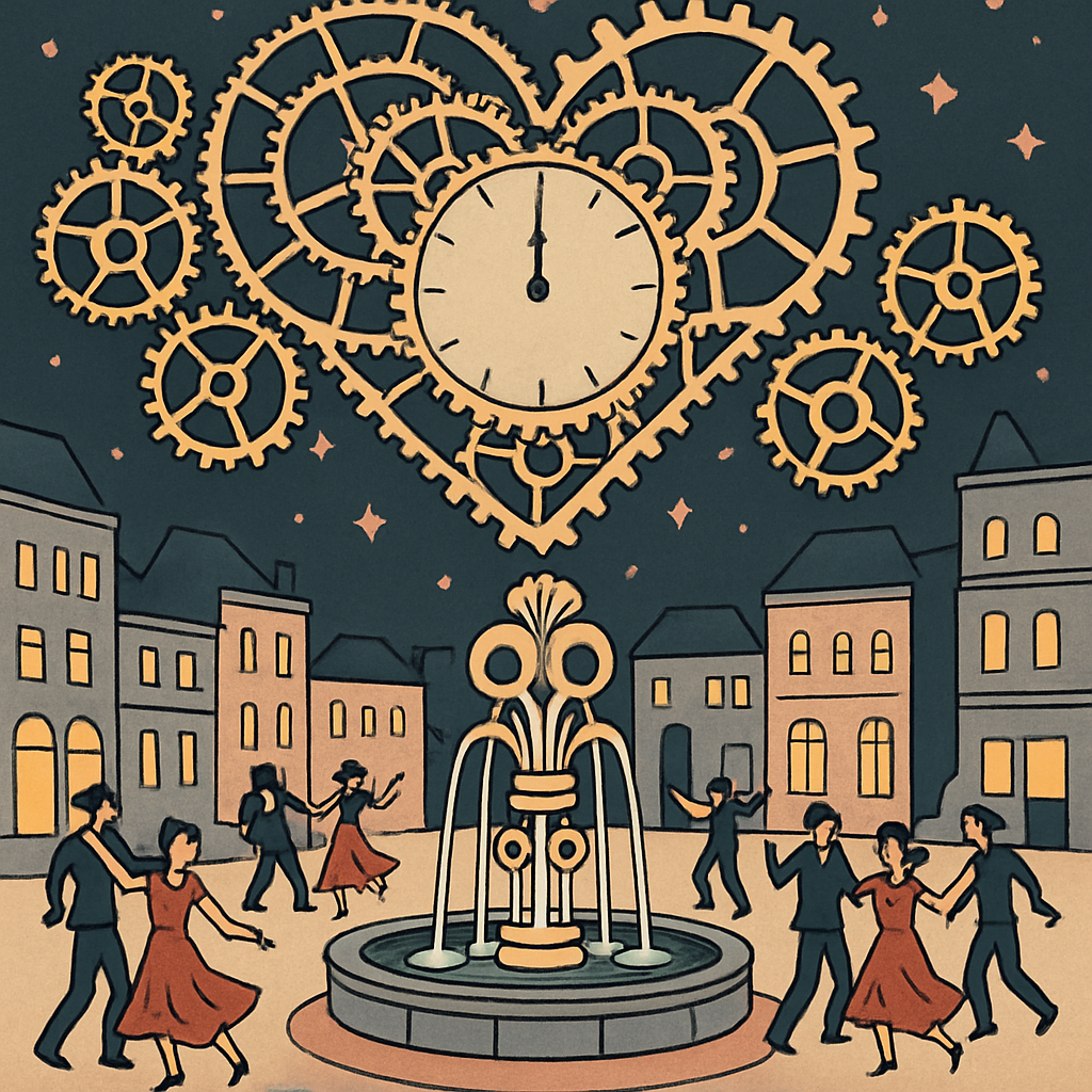 Clockwork Sky Valentines Day Plaza Paint by numbers kits