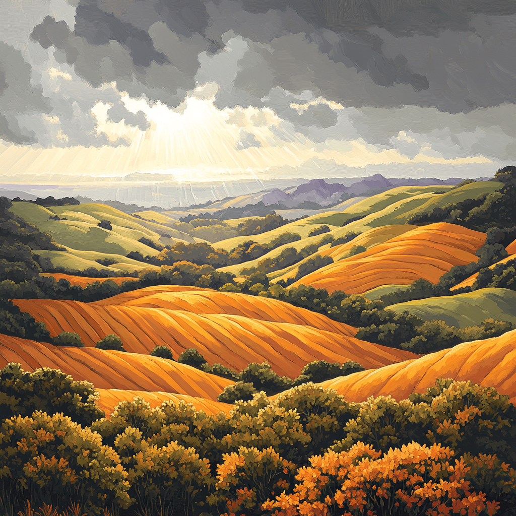 Frederick Varley Inspired Stormlight Through Copper Hills DIY paint by numbers