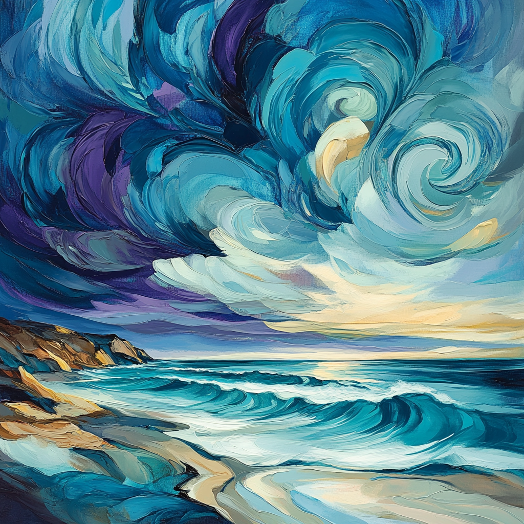Emily Carr Inspired Stormlit Haida Gwaii Shoreline Paint by numbers art