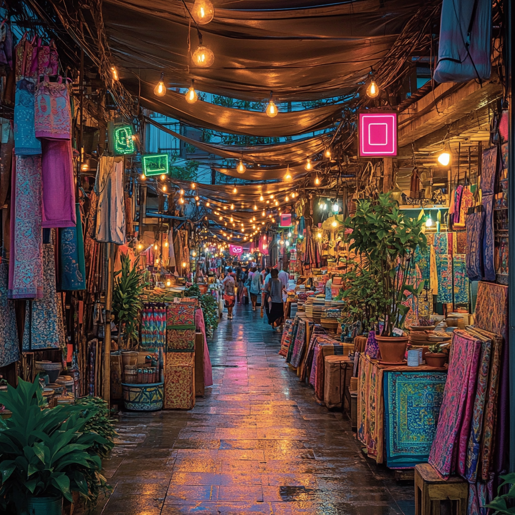 Night Market Glow At Chatuchak Weekend Market Bangkok Thailand Number painting