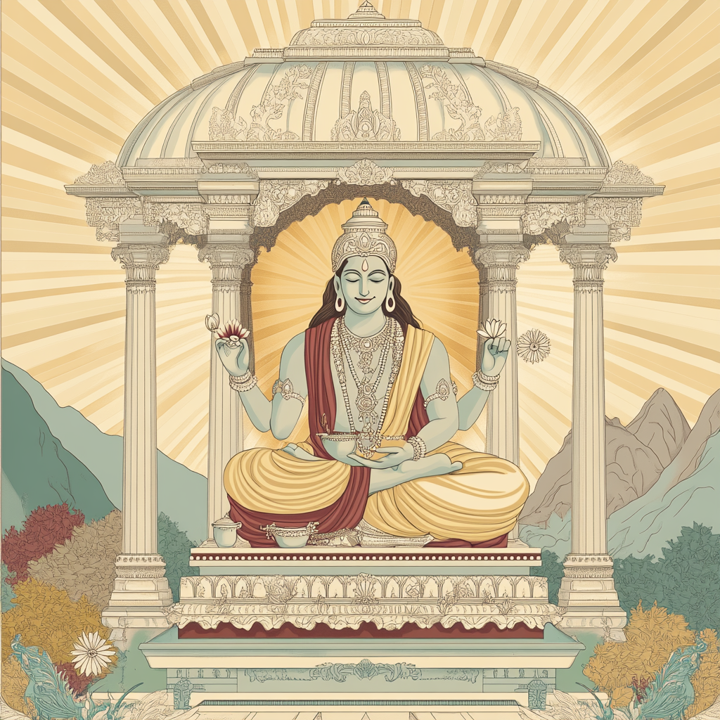 Celestial Pavilion Brahma In Sunrise Paint by numbers art
