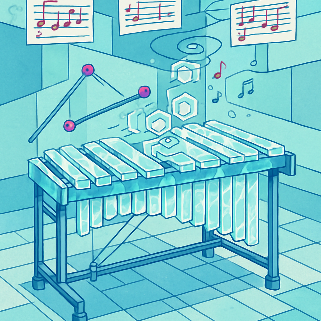 Glass Marimba With Music Echoes paint by number
