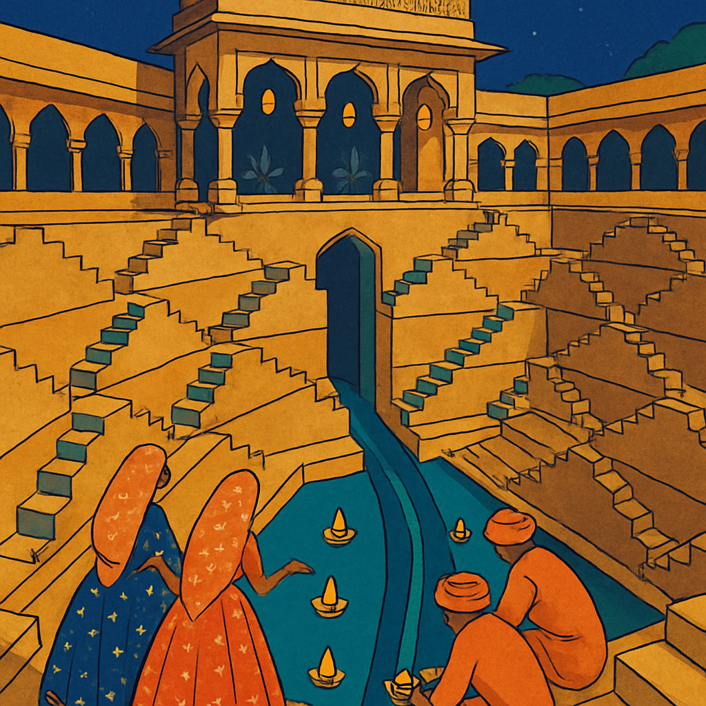 Stepwell Stories In India Twilight Paint by numbers kits