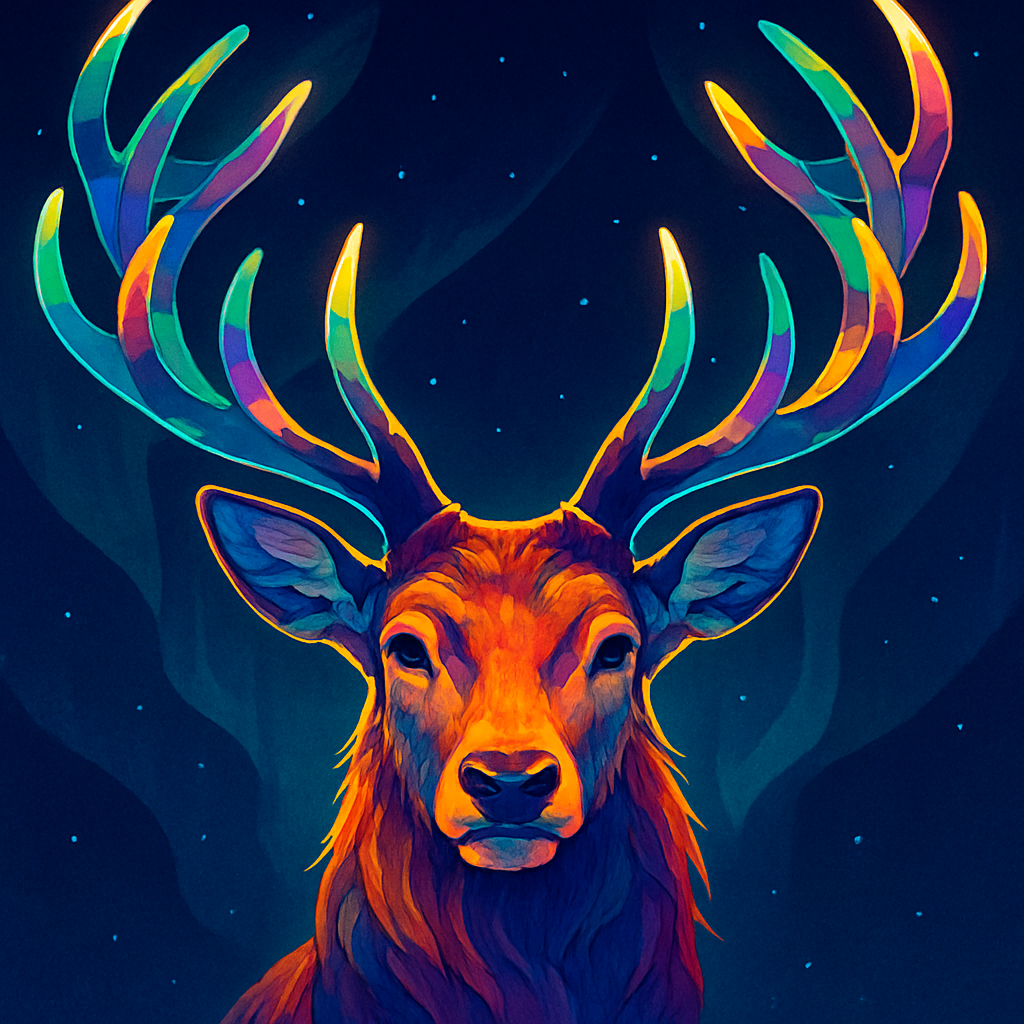 Aurora Antlers Stag painting number kit