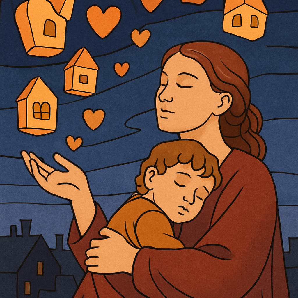 Paper Lanterns With Motherly Courage Paint by numbers art