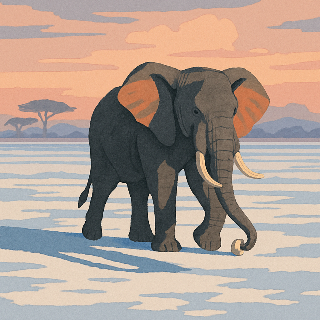 Salt Flat Mirage With Elephant Paint by numbers art