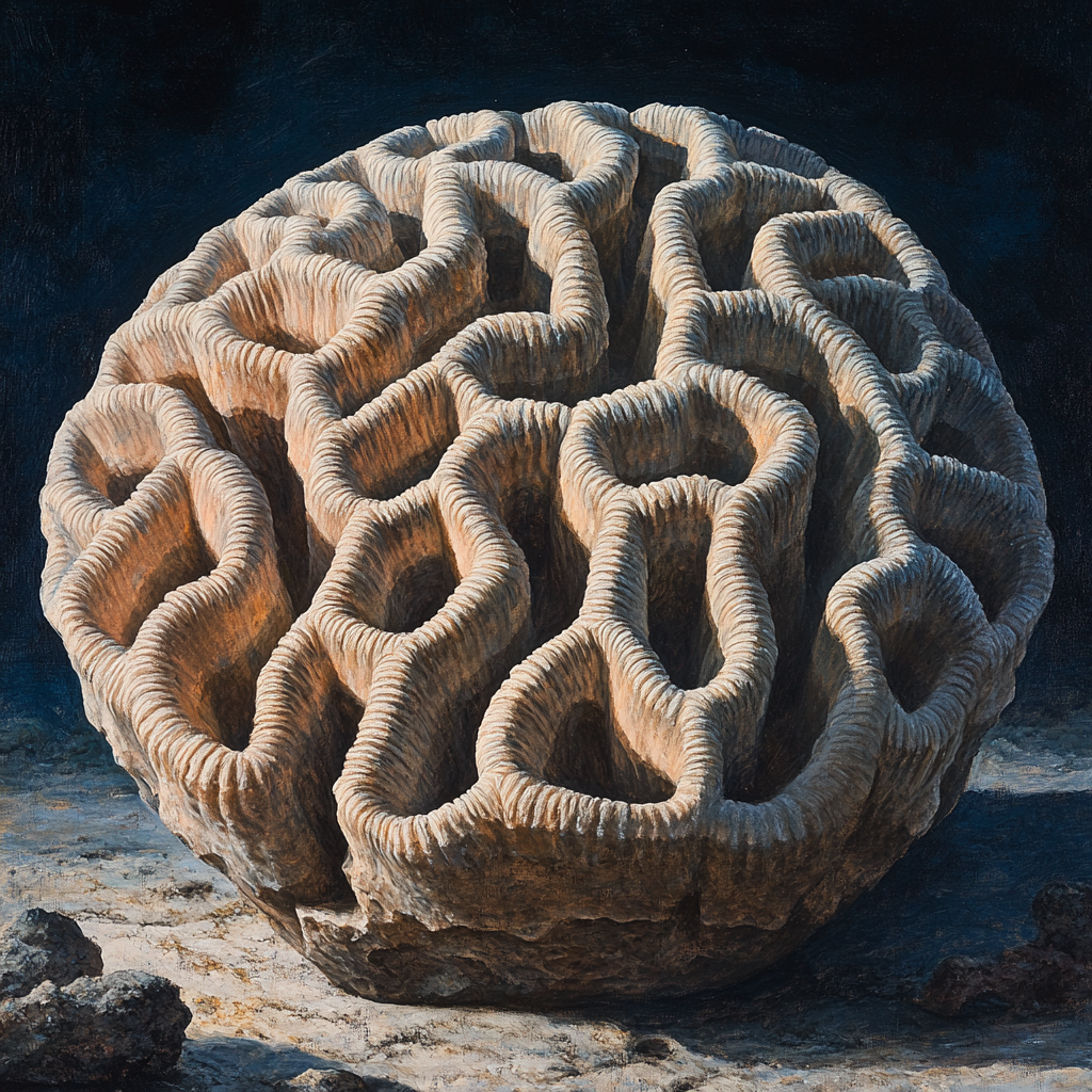 Michelangelo Inspired Fossilized Coral Labyrinth Numbered painting kits