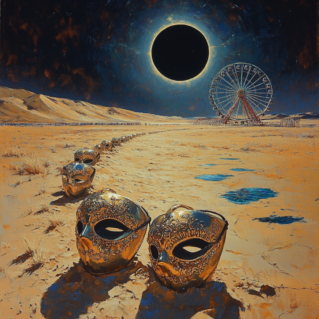Salvador Dali Inspired Desert Eclipse Carnival paint by color
