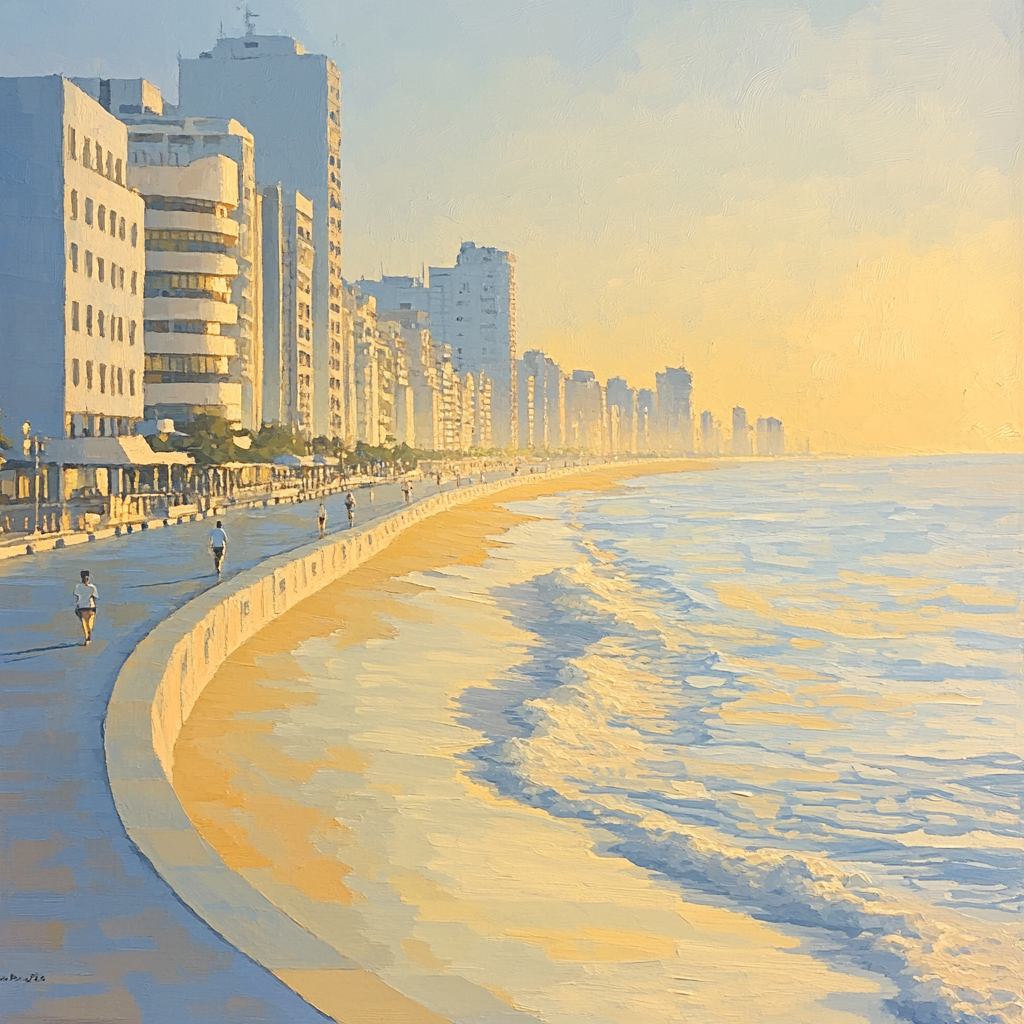 Art Deco Sunrise At Marine Drive Mumbai India paint by color