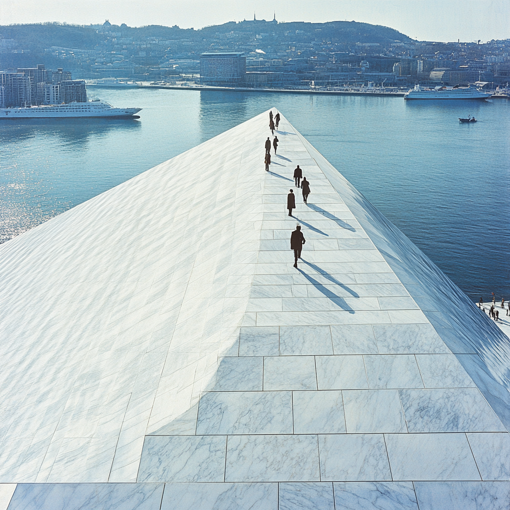 Modern Minimalism At The Oslo Opera House Roof Oslo Norway Painting by numbers kit