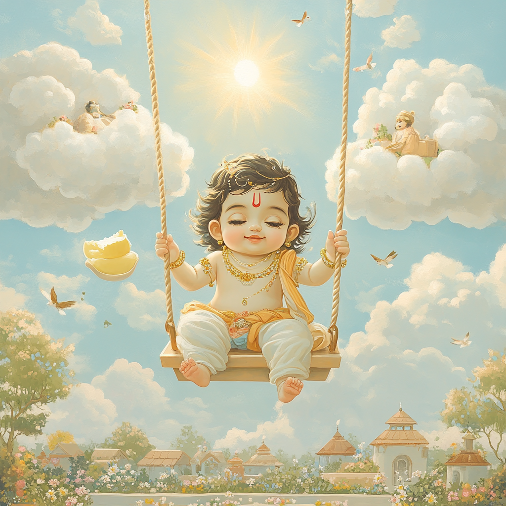 Krishna And The Floating Cloud Swing Numbered painting kits