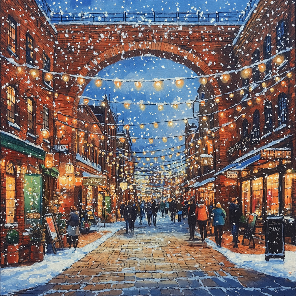 Brick Arches And Street Art At Distillery District Toronto Canada paint by color