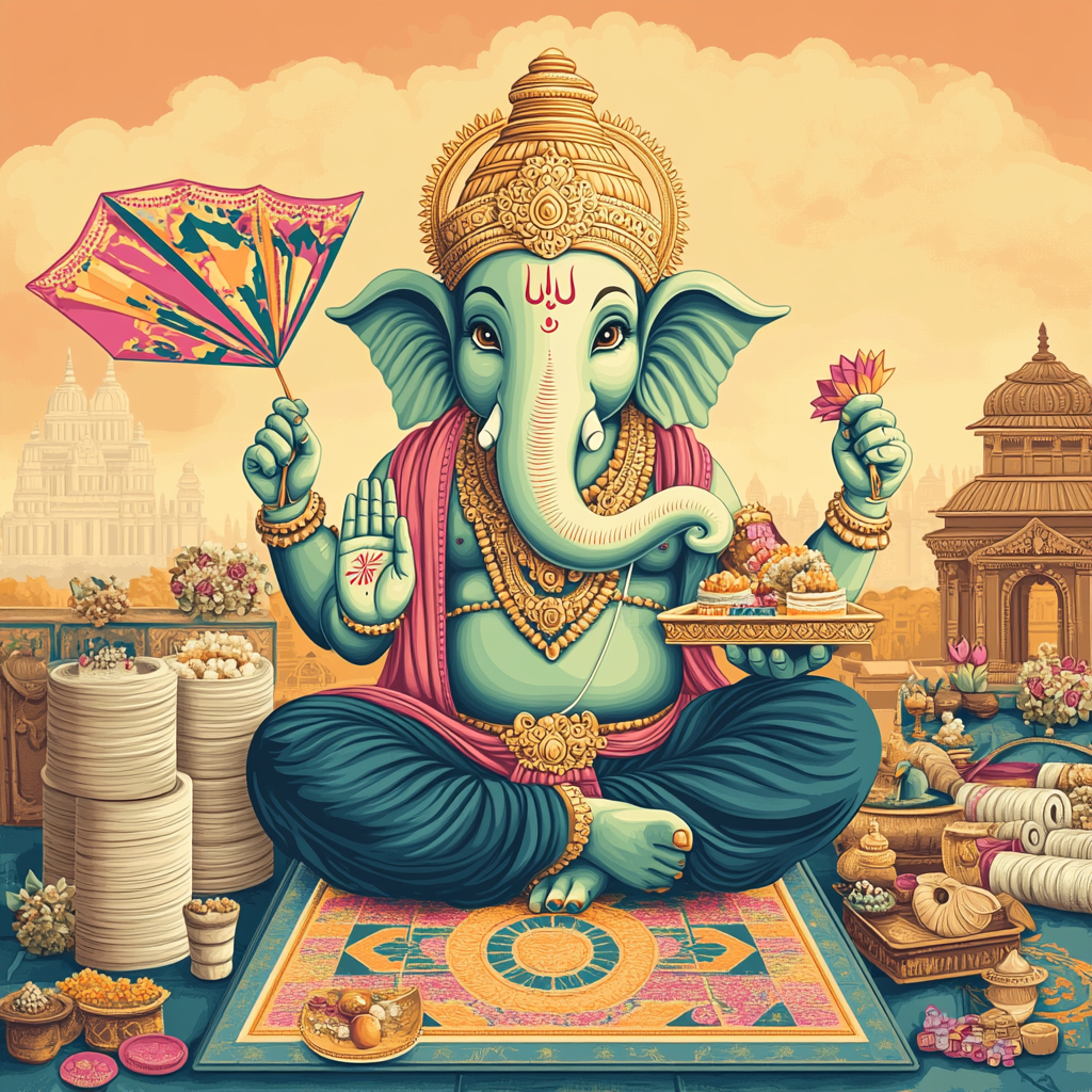 Kite Workshop With Ganesha At Dawn paint by numbers