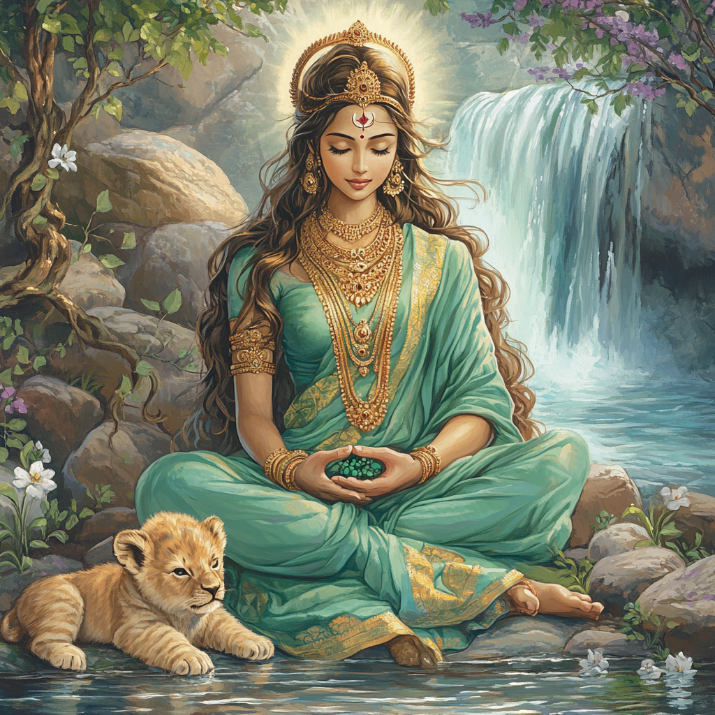 Parvati Meditation By The Crystal Spring Painting by numbers kit