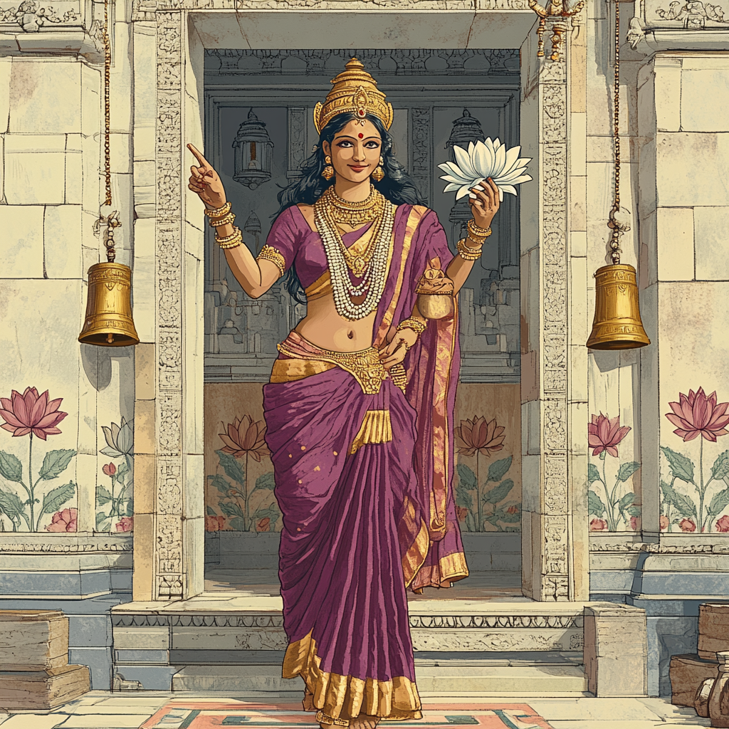 Temple Mural Parvati Guide paint by number