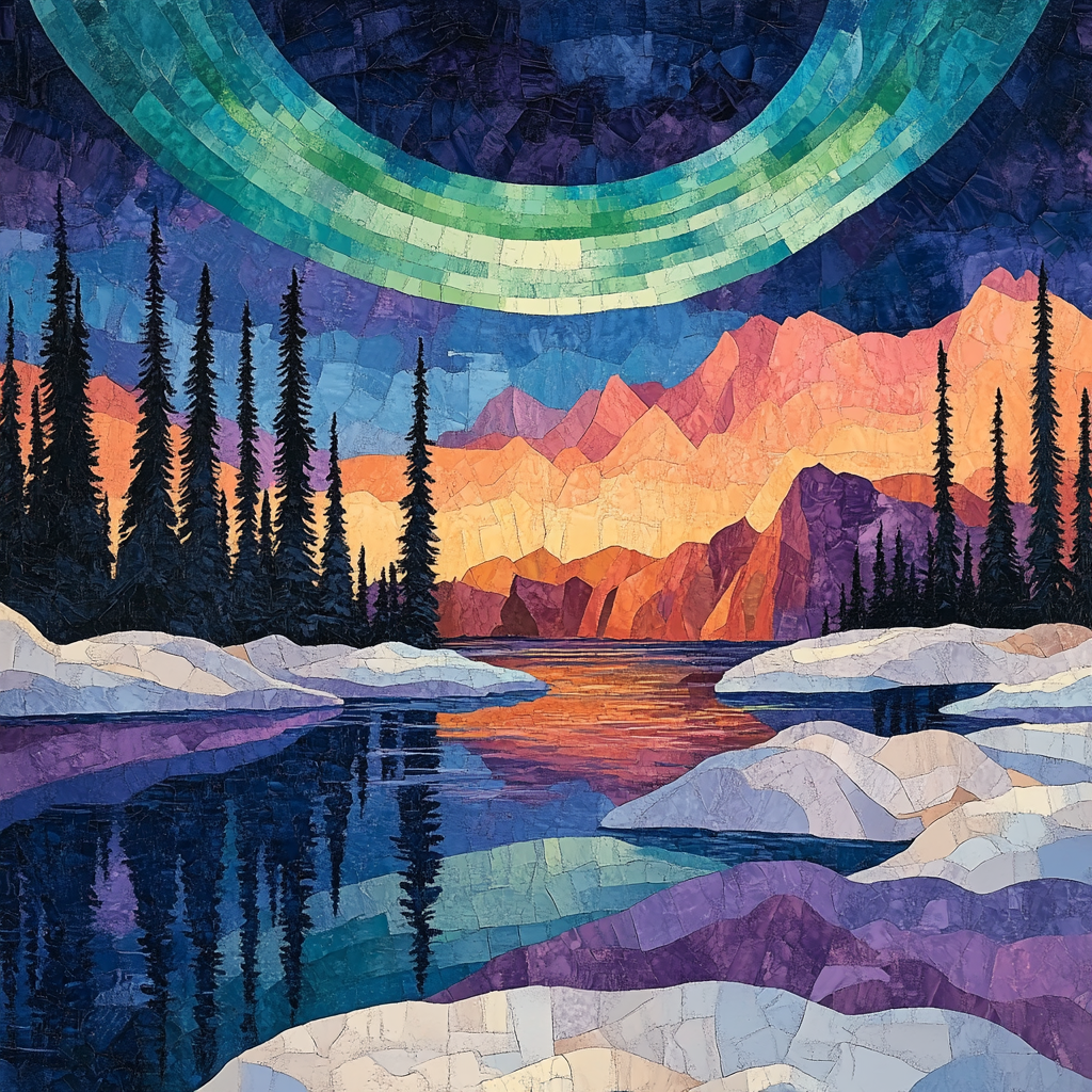 A.Y. Jackson Inspired Boreal Auroral Thaw paint by number