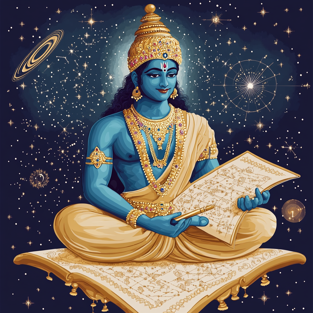 Vishnu As The Cosmic Cartographer Numbered painting kits