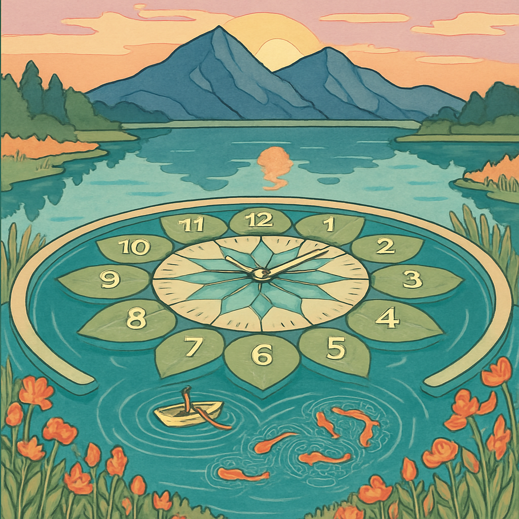 Clockwork Lotus Lake Scene Painting by numbers kit