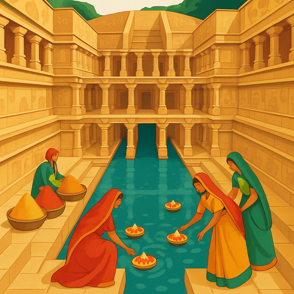 Stepwell Geometry, India Inspired Paint by numbers kits