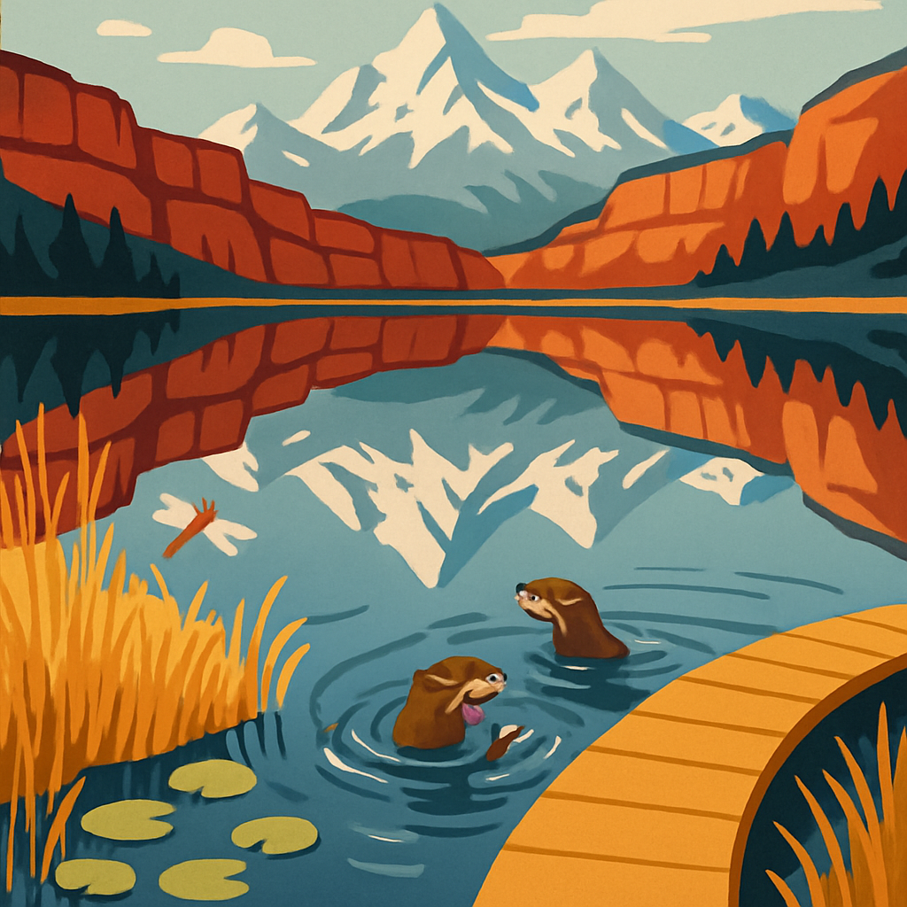 Mirror Trail With Lake Reflections paint by color